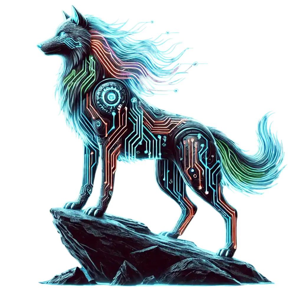 PageyAI Cyberpunk Wolf Mascot